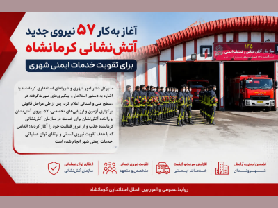آغاز بکار ۵۷ نیروی جدید آتشنشانی کرمانشاه برای تقویت خدمات ایمنی شهری
